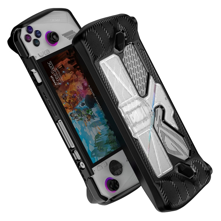 Para ASUS Rog Ally Game Console PC + TPU Funda protectora con soporte, PC+TPU  Black+Transparent, PC+TPU White+Transparent