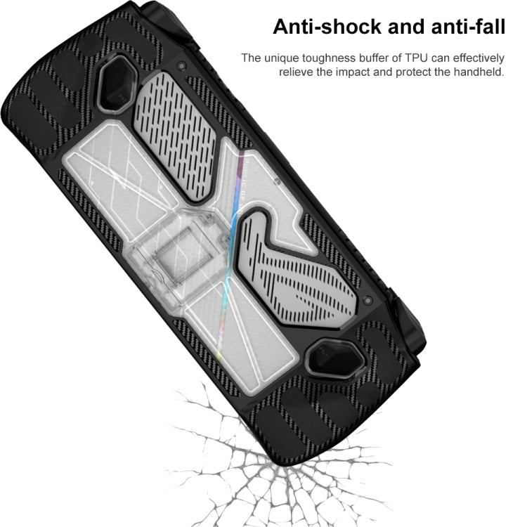 Para ASUS Rog Ally Game Console PC + TPU Funda protectora con soporte, PC+TPU  Black+Transparent, PC+TPU White+Transparent