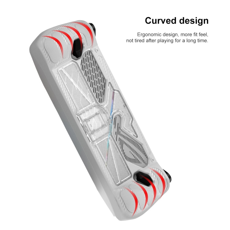 Para ASUS Rog Ally Game Console PC + TPU Funda protectora con soporte, PC+TPU  Black+Transparent, PC+TPU White+Transparent