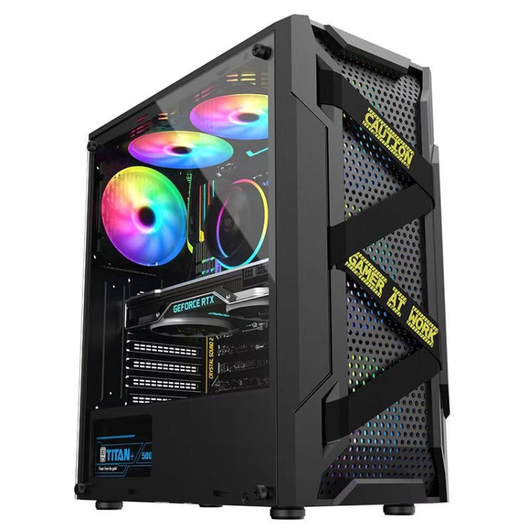 Caja de computadora ATX transparente lateral de acrílico con posición de 6 ventiladores e interfaz USB 3.0, Black, White