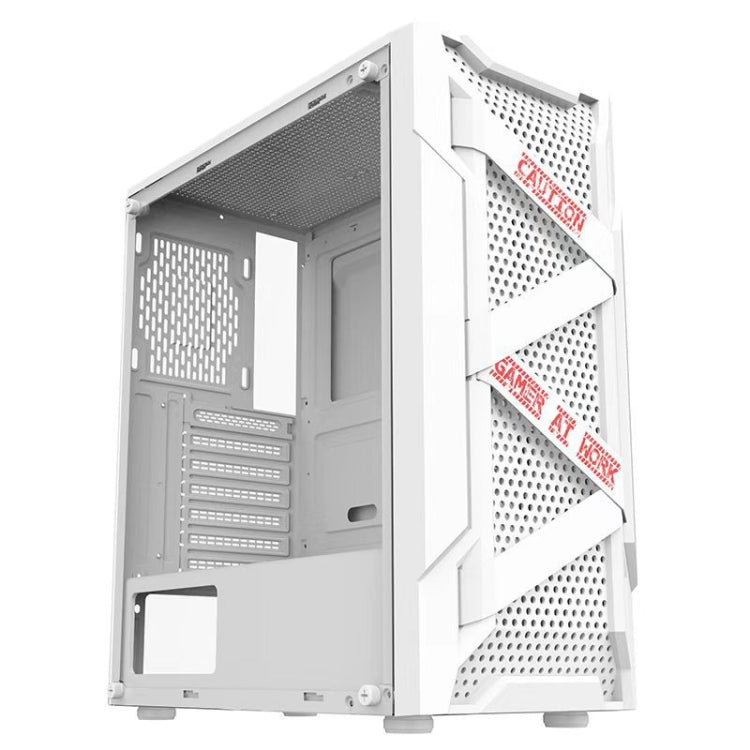 Caja de computadora ATX transparente lateral de acrílico con posición de 6 ventiladores e interfaz USB 3.0, Black, White