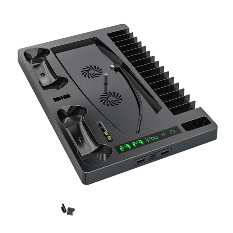 iplay para consola de juegos PS5 Base de ventilador de refrigeración Soporte de carga con soporte de disco, HBP-271
