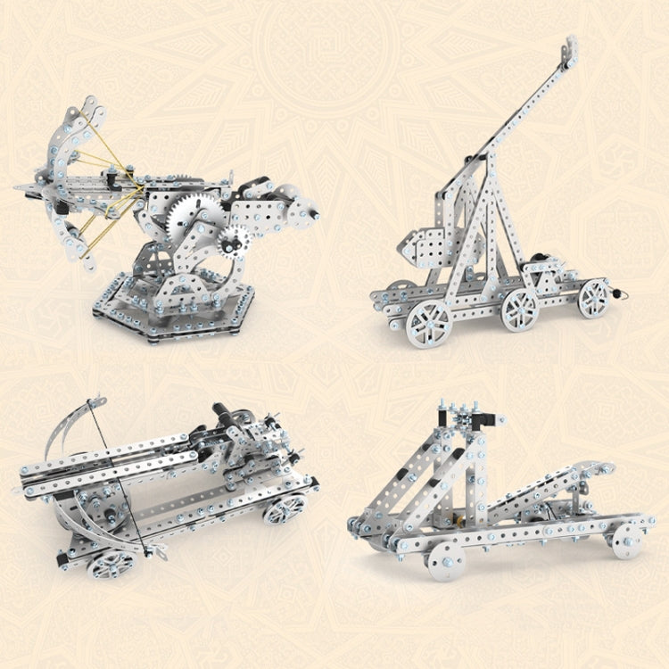 Rompecabezas Juguetes Inteligencia Ensamblaje manual Engranaje mecánico Transmisión Bloques de construcción Modelo de metal de alta dificultad, 580pcs Stone Throwing Machine, 660pcs Crossbow, 820pcs Dragon Crossbow, 500pcs Twisted Rock Thrower