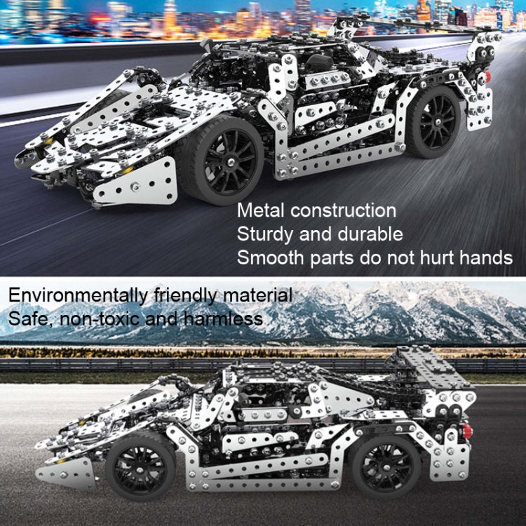 Bloque de construcción de juguete de montaje hecho a mano de inteligencia de modelo de coche de Metal de montaje, Racing Car