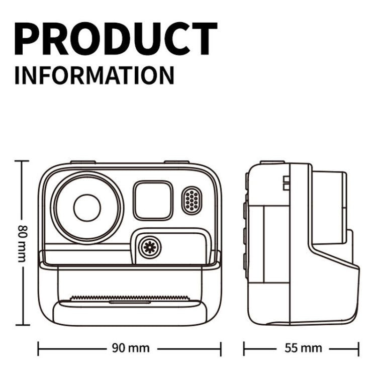 Cámara de impresión instantánea para niños 4800W Pixel Pantalla de 2 pulgadas Cámara de fotografía de doble lente, K27 Pink, K27 Yellow