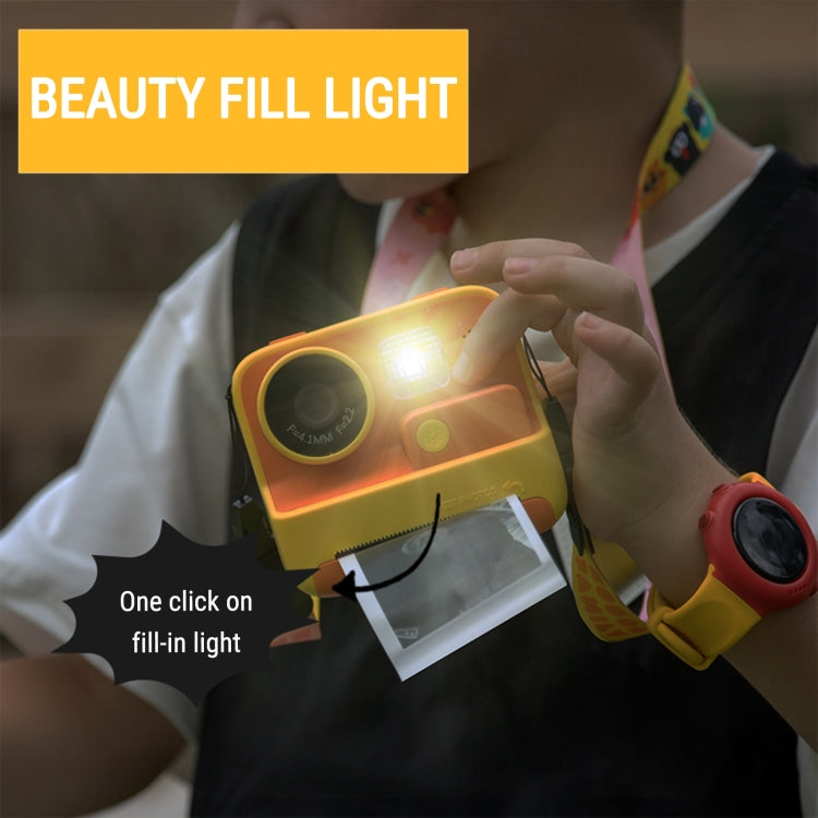 Cámara de impresión instantánea para niños 4800W Pixel Pantalla de 2 pulgadas Cámara de fotografía de doble lente, K27 Pink, K27 Yellow