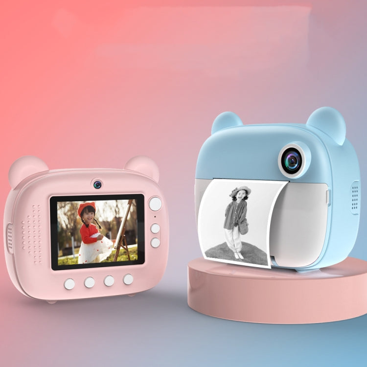 Cámara de impresión instantánea para niños 1080P Cámara de fotografía de doble lente con pantalla IPS de 2,4 pulgadas