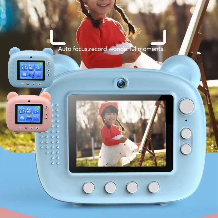 Cámara de impresión instantánea para niños 1080P Cámara de fotografía de doble lente con pantalla IPS de 2,4 pulgadas