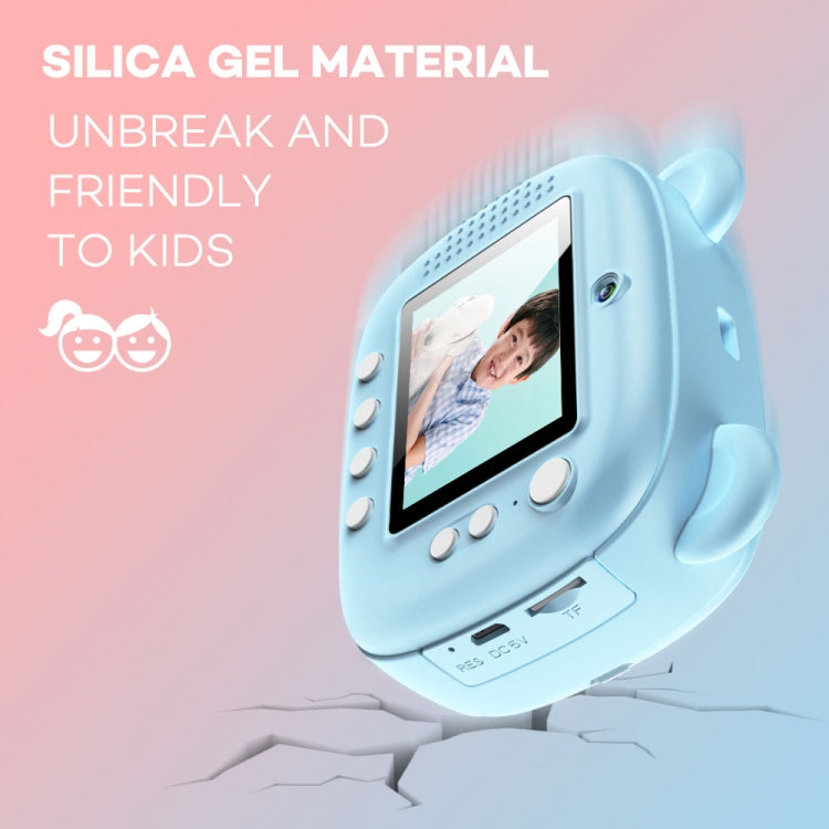Cámara de impresión instantánea para niños 1080P Cámara de fotografía de doble lente con pantalla IPS de 2,4 pulgadas
