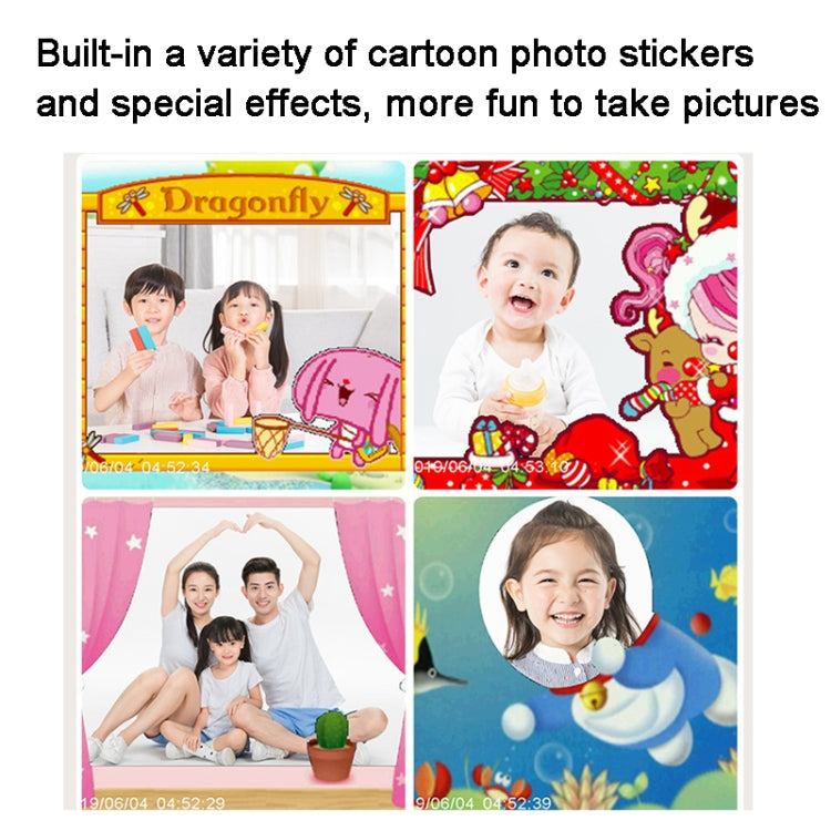 Cámara de impresión instantánea para niños 1080P Cámara de fotografía de doble lente con pantalla IPS de 2,4 pulgadas