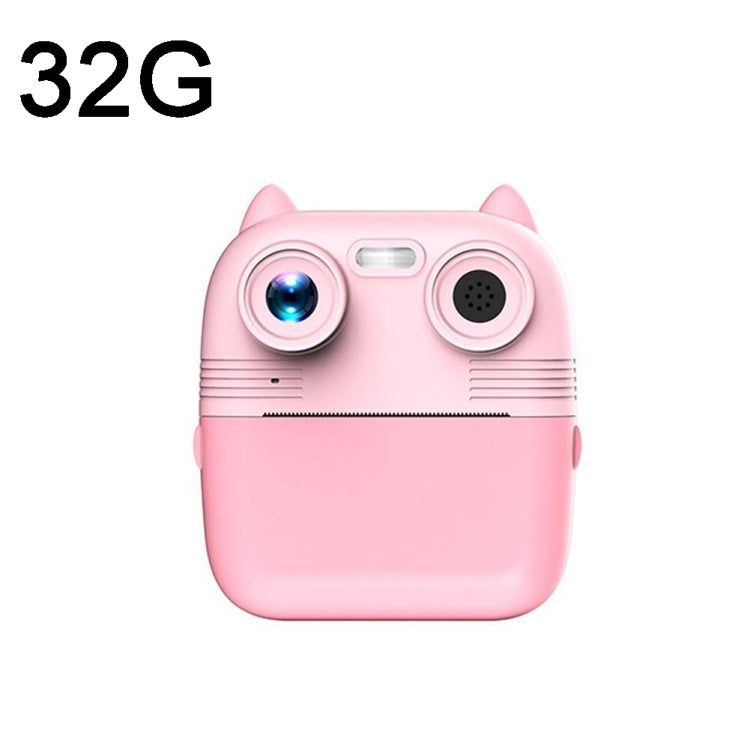 Cámara de impresión instantánea 1080P Pantalla IPS de 2,8 pulgadas Cámara frontal y trasera con doble lente para niños, Pink, Yellow, Blue, Pink+32G Card, Yellow+32G Card, Blue+32G Card