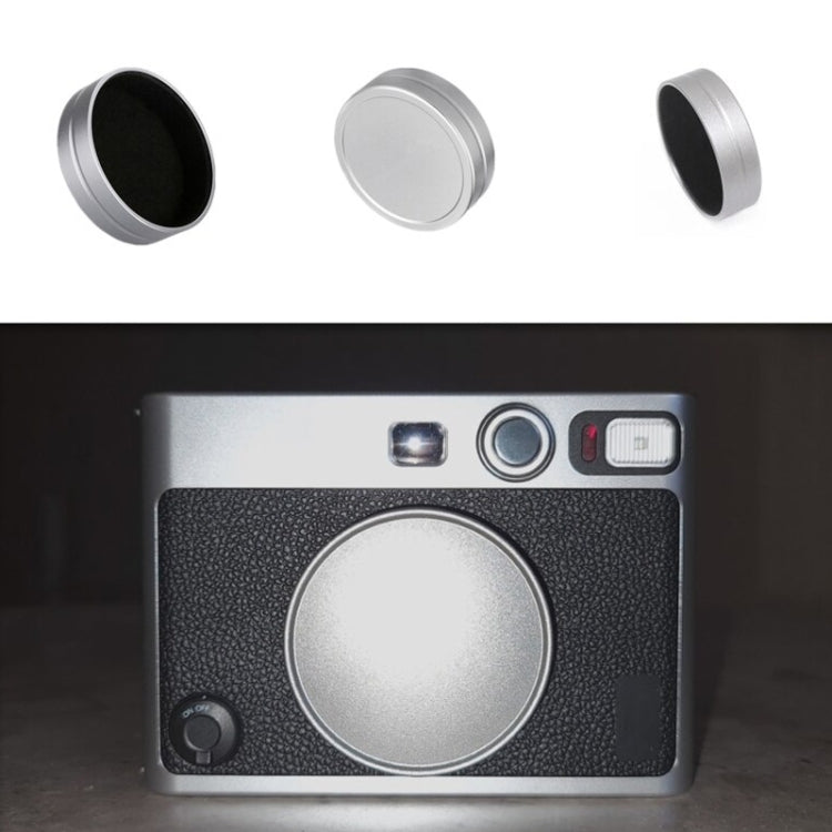 Para FUJIFILM Instax Mini EVO Tapa de lente de cámara Cubierta protectora de aleación de aluminio, Camera Lens