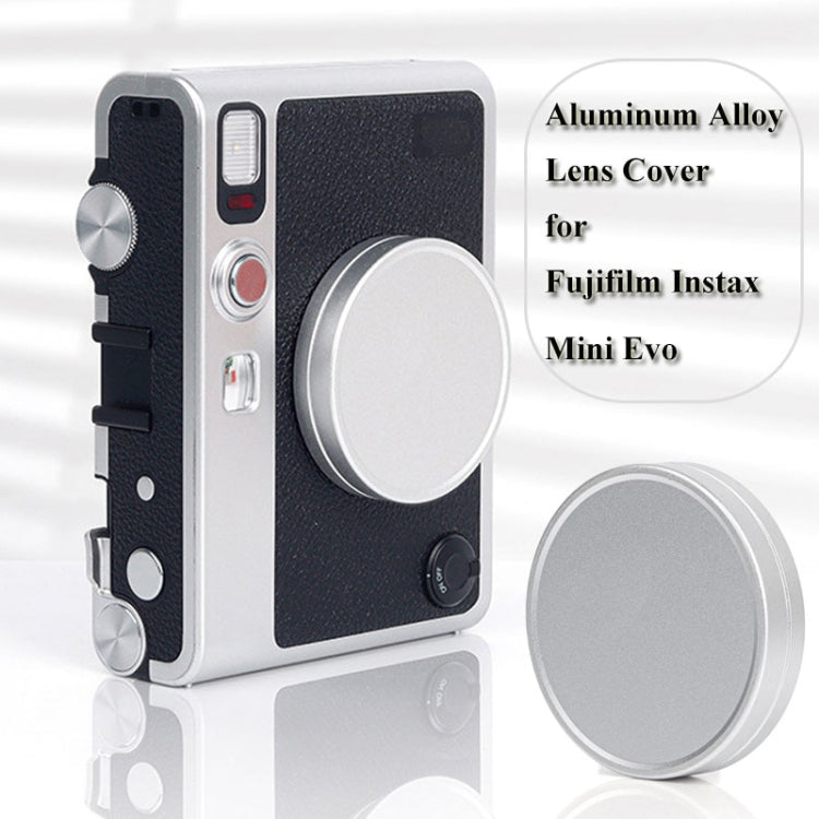 Para FUJIFILM Instax Mini EVO Tapa de lente de cámara Cubierta protectora de aleación de aluminio, Camera Lens