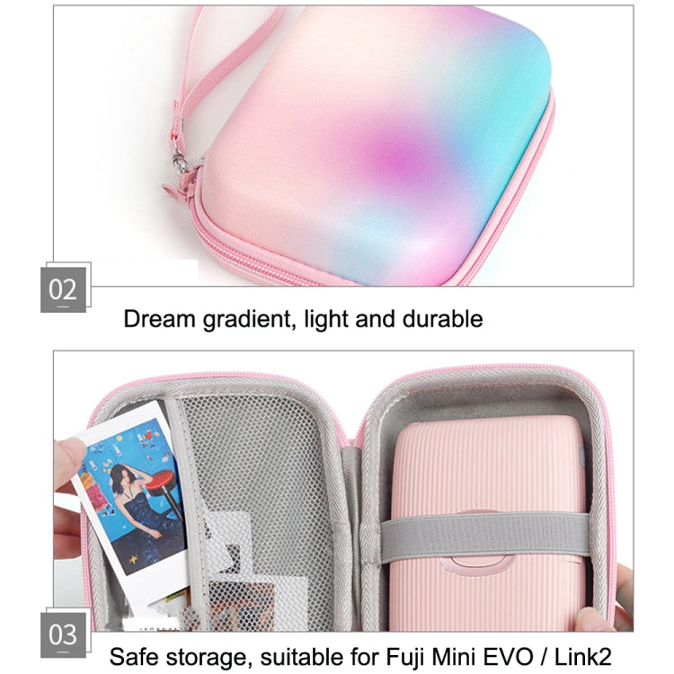 Para FUJIFILM Instax Mini EVO / Link2 Impresora Bolsa de almacenamiento de carcasa dura EVA, Gradient Color