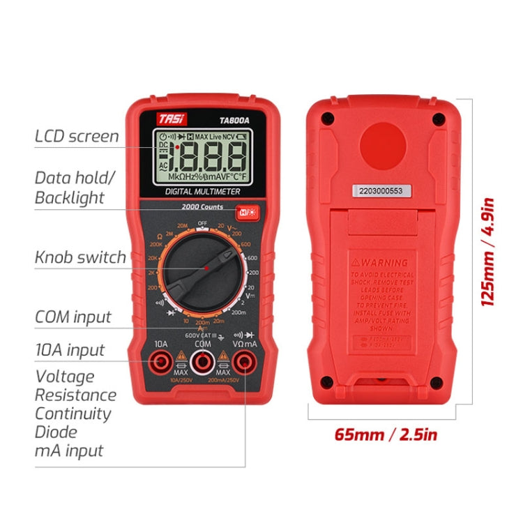 TASI TA800A Medidor universal Medidor digital de alta precisión completamente automático, TA800A