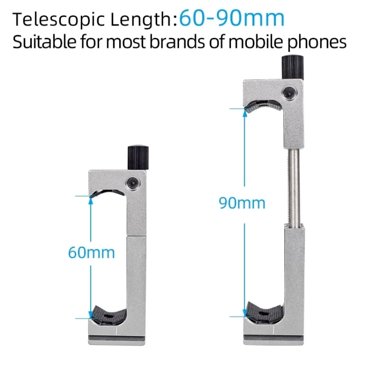 XILETU XJ-8 Clip para teléfono móvil con trípode de cabeza de cámara de aleación de aluminio