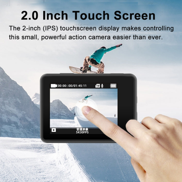 5K / 30FPS WIFI HD Anti-Shake Remote Touch Dual-Screen IP68 Cámara deportiva a prueba de agua, 5K, 5K Camera + 64G Card, 5K Camera+128G Card