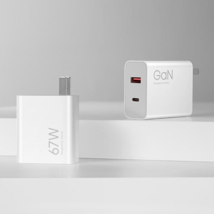 Xiaomi 67W GaN 1C+1A Cargador rápido inteligente de doble puerto, enchufe de EE. UU., MDY-14