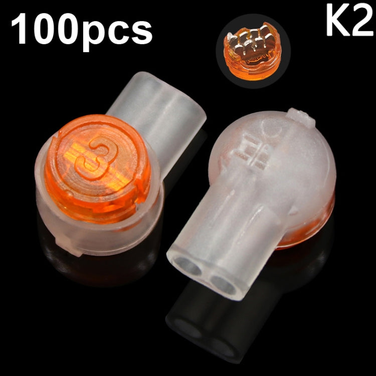 100 Uds Cable de red conector de línea telefónica terminales de cableado impermeables a prueba de humedad, K1, K2, K3