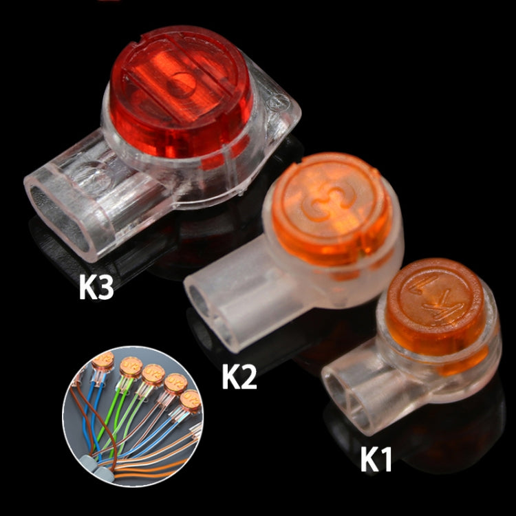100 Uds Cable de red conector de línea telefónica terminales de cableado impermeables a prueba de humedad, K1, K2, K3