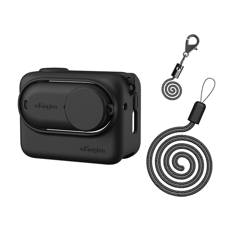 Para Insta360 GO 3 AMagisn funda protectora de cuerpo de silicona con cordón