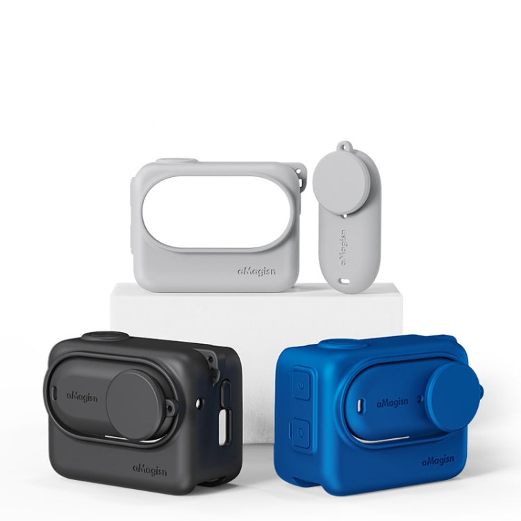 Para Insta360 GO 3 AMagisn funda protectora de cuerpo de silicona con cordón