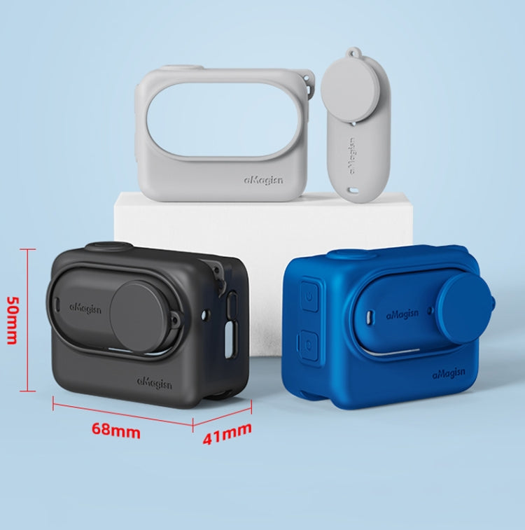 Para Insta360 GO 3 AMagisn funda protectora de cuerpo de silicona con cordón
