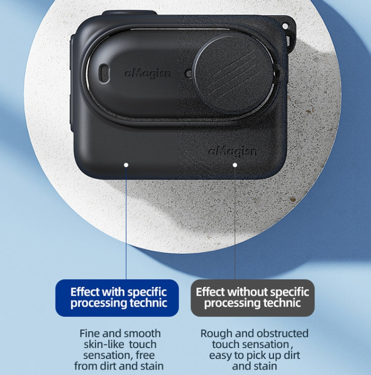 Para Insta360 GO 3 AMagisn funda protectora de cuerpo de silicona con cordón
