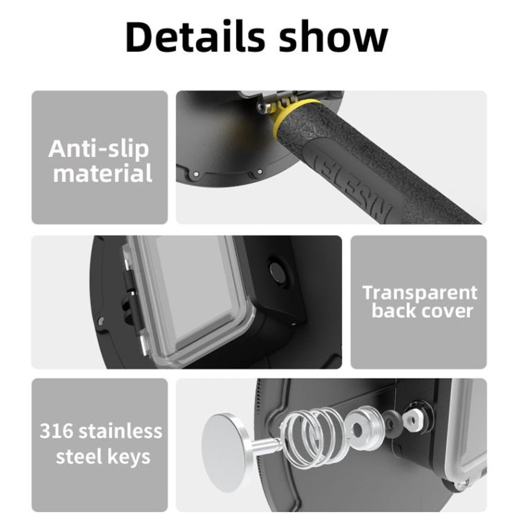 Carcasa impermeable TELESIN 30M para GoPro Hero11 Black / HERO10 Black / HERO9 Black