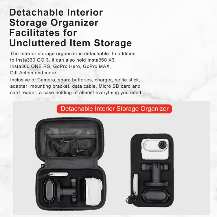 Para Insta360 GO 3 AMagisn Bolsa de almacenamiento de carcasa dura Bolsa impermeable, For Insta360 GO 3