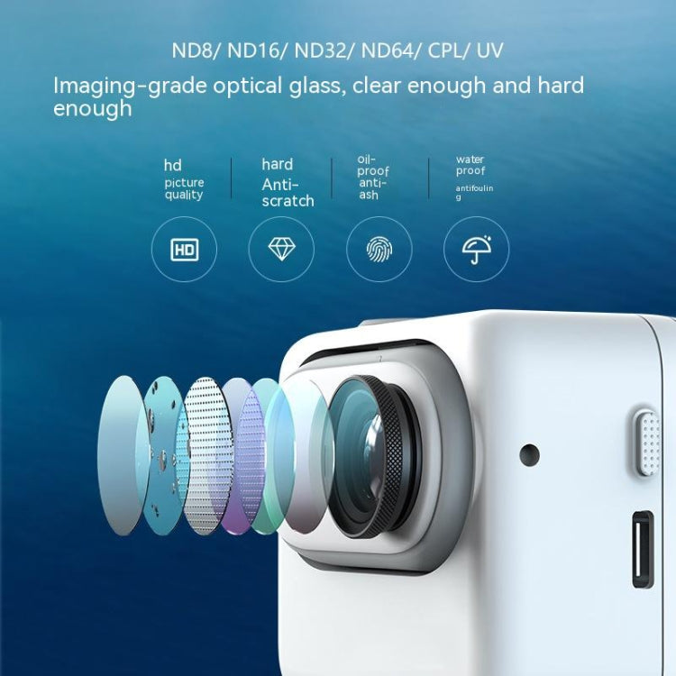 Para Insta360 Go 3/Go 2 aMagisn Lens Filters Filtro impermeable, ND8, ND16, ND32, ND64, UV, CPL, ND8+16+32, ND8+16+32+CPL, ND8+16+32+64