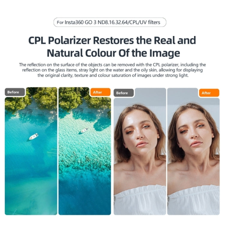Para Insta360 Go 3/Go 2 aMagisn Lens Filters Filtro impermeable, ND8, ND16, ND32, ND64, UV, CPL, ND8+16+32, ND8+16+32+CPL, ND8+16+32+64