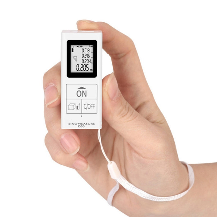 Mini telémetro electrónico infrarrojo recargable portátil de 30 m, White