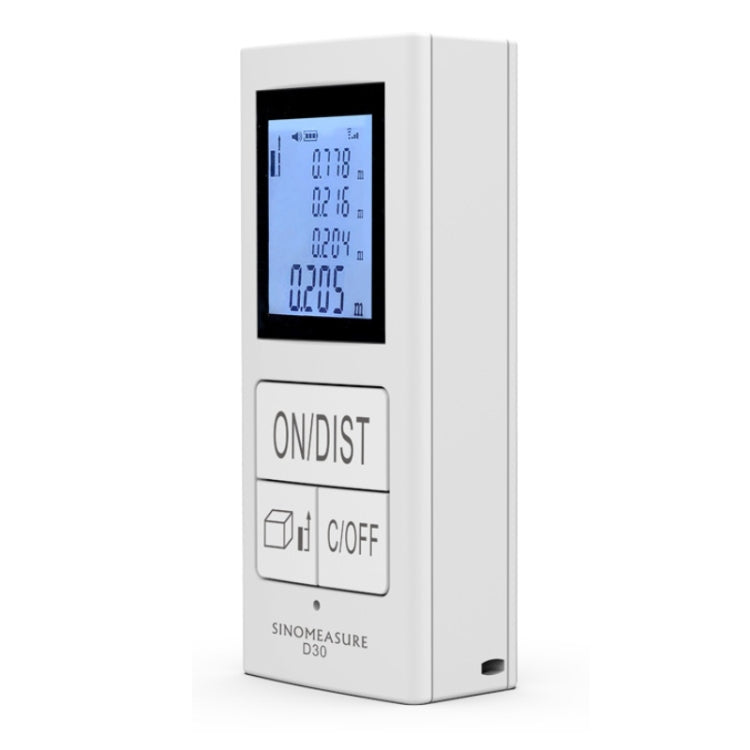 Mini telémetro electrónico infrarrojo recargable portátil de 30 m, White