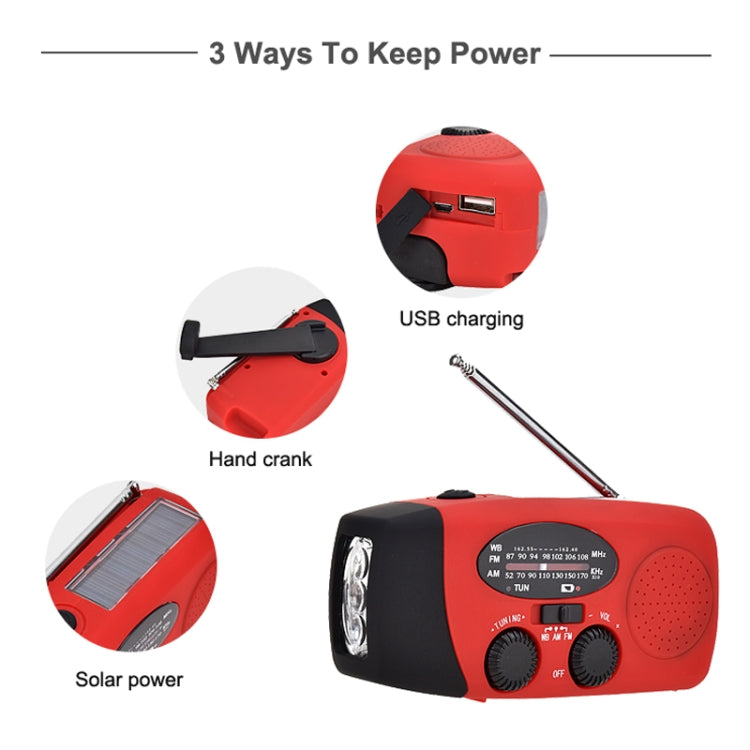 HanRongda HRD-902 Prevención de desastres y iluminación de carga solar de emergencia Radio portátil móvil, HRD-902