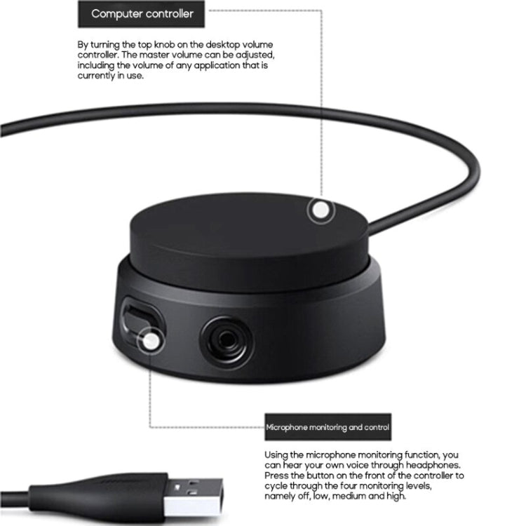 Para A10 / A40 / QC35 II / QC45 Auriculares para juegos Cable de controlador de audio USB, ZS0265