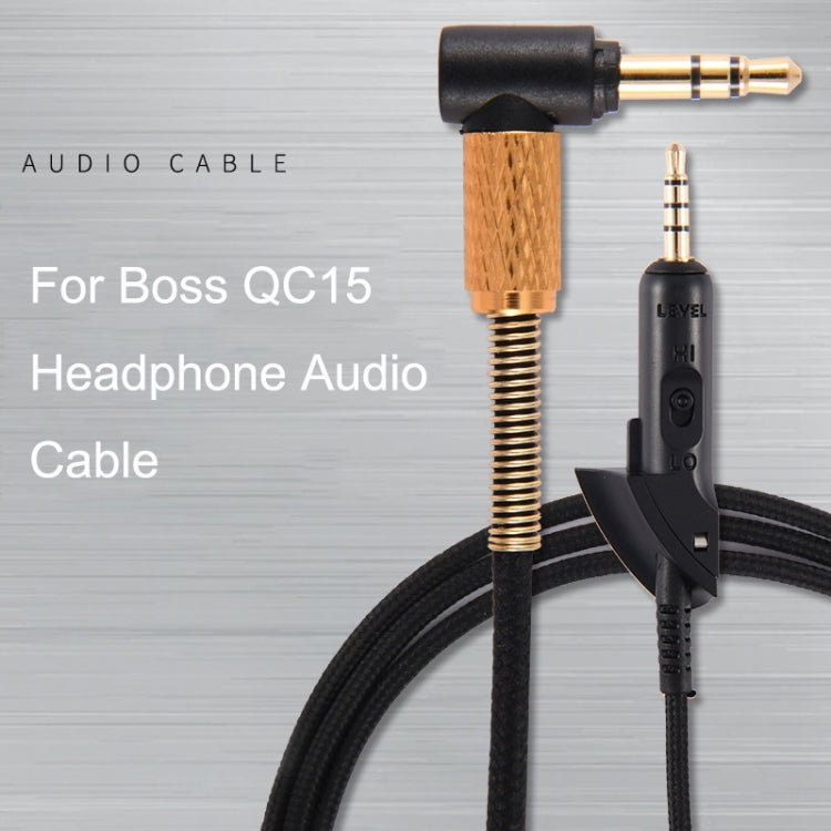 Para Boss QC15 Cable de audio para auriculares Cable de repuesto trenzado, ZS0017 Black