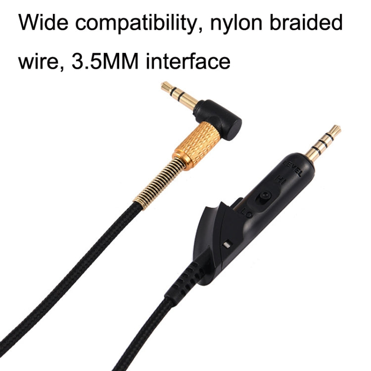 Para Boss QC15 Cable de audio para auriculares Cable de repuesto trenzado, ZS0017 Black