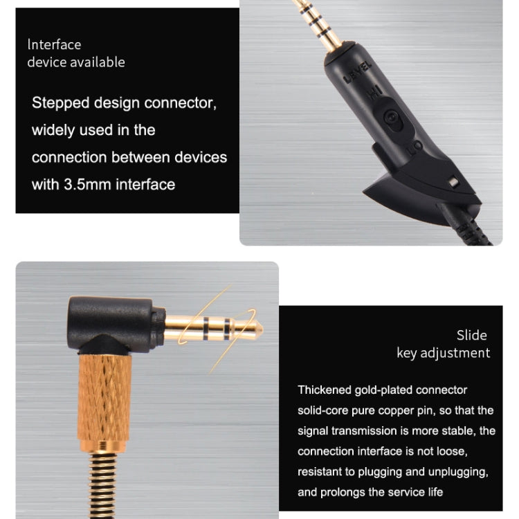 Para Boss QC15 Cable de audio para auriculares Cable de repuesto trenzado, ZS0017 Black