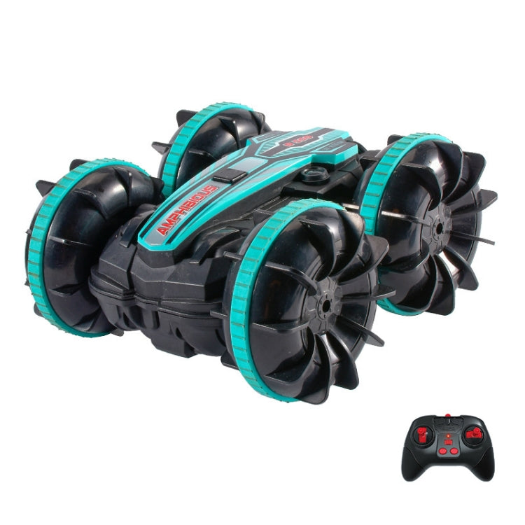 2.4G Truco anfibio Control remoto Coche de doble cara Conducción rodante Niños Juguetes eléctricos, Red, Green