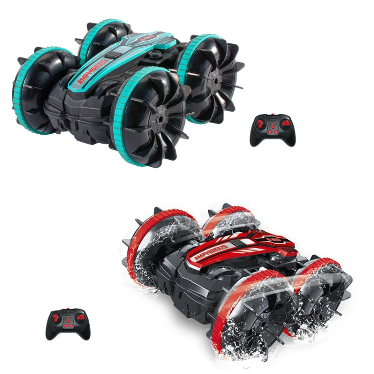 2.4G Truco anfibio Control remoto Coche de doble cara Conducción rodante Niños Juguetes eléctricos, Red, Green