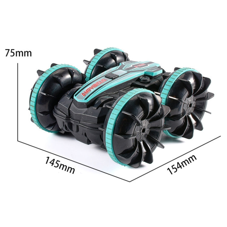 2.4G Truco anfibio Control remoto Coche de doble cara Conducción rodante Niños Juguetes eléctricos, Red, Green