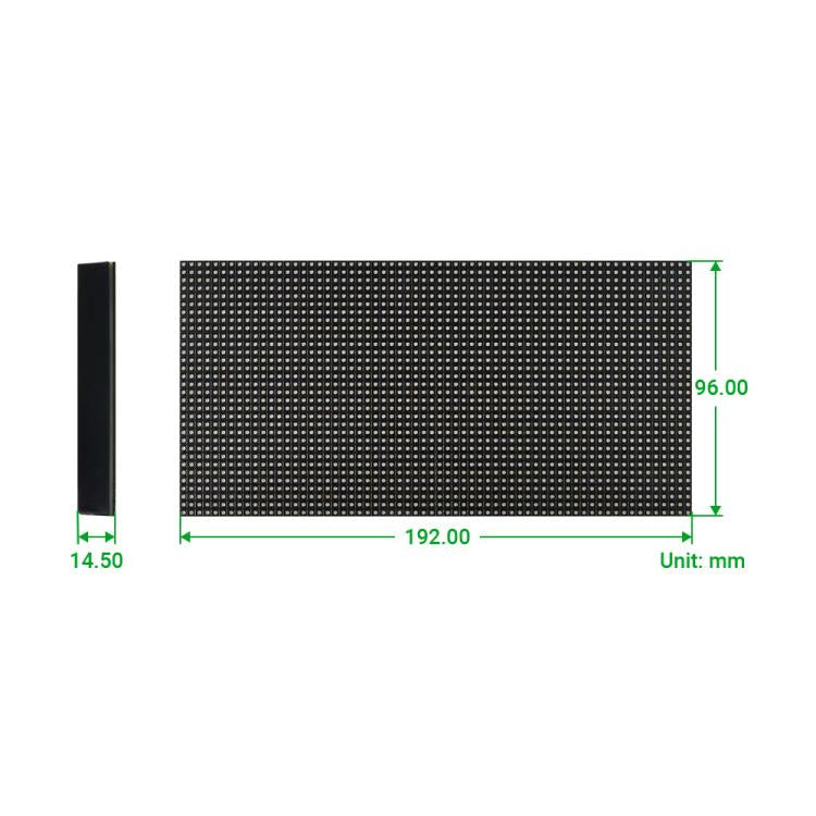Panel de matriz LED RGB a todo color Waveshare, paso de 3 mm, 64 × 32 píxeles, brillo ajustable,, Standard Version, GOB Version