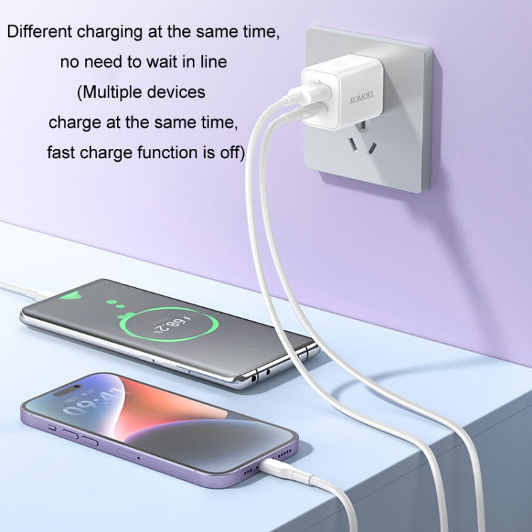 Cargador rápido ROMOSS PD20W para Apple/Huawei y Xiaomi, enchufe CN, Single-port, Double-port, For Apple PD Charging Cable