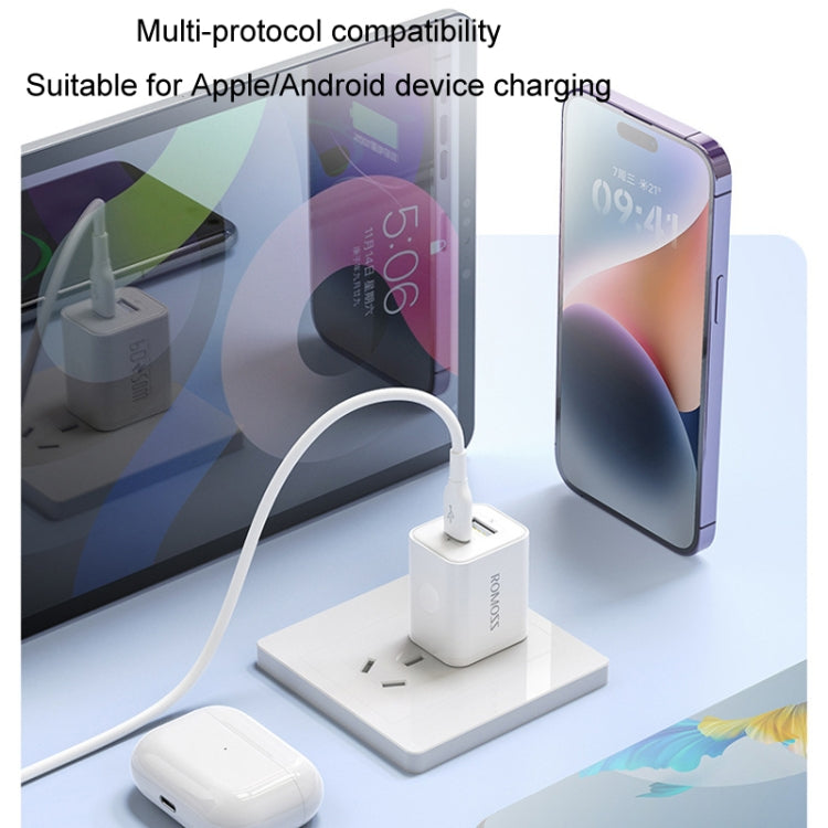 Cargador rápido ROMOSS PD20W para Apple/Huawei y Xiaomi, enchufe CN, Single-port, Double-port, For Apple PD Charging Cable