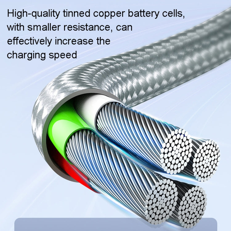 ROMOSS CB25 3 en 1 3.5A 8 pines + Micro USB + Cable tipo C/USB-C, 1m, 1.5m