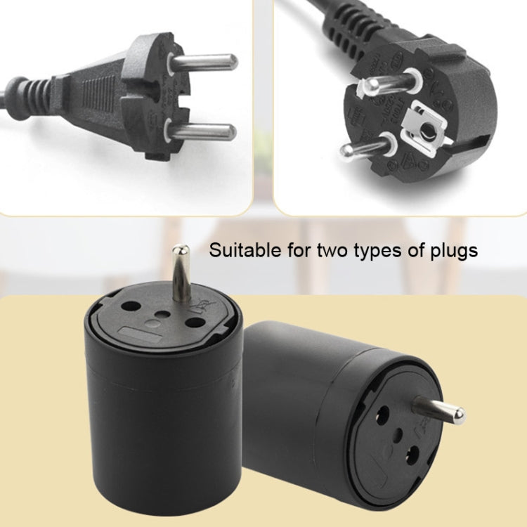 Enchufe convertible de UE a Suiza con adaptador de viaje de cable a tierra, With Shell