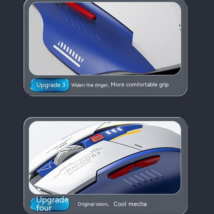 Ratón inalámbrico Inphic M6P Mecha para carga de juegos de oficina, F9 Mecha