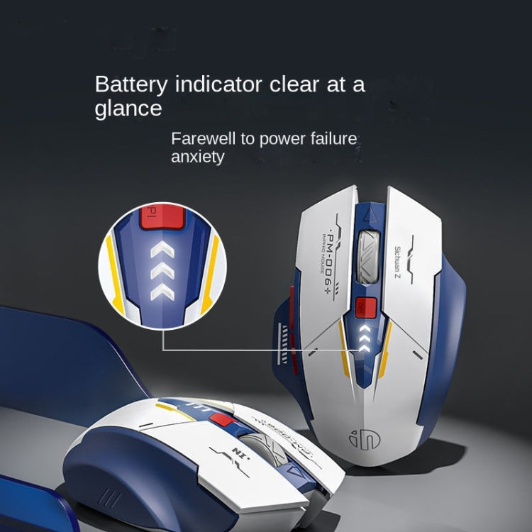 Ratón inalámbrico Inphic M6P Mecha para carga de juegos de oficina, F9 Mecha