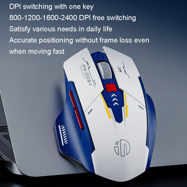 Ratón inalámbrico Inphic M6P Mecha para carga de juegos de oficina, F9 Mecha